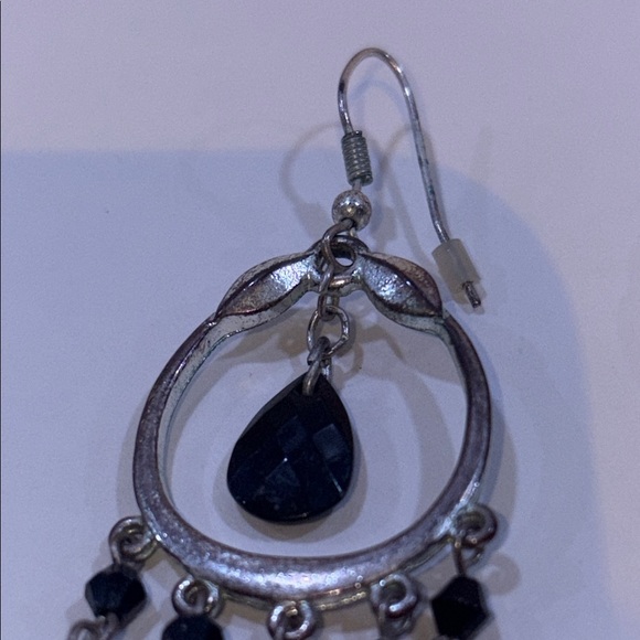 3/$20 Elegant Silver and Black Dangle Earrings - Picture 3 of 4